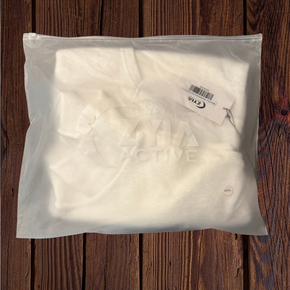 ZYIA White Pocket Drawstring Mock Hoodie - Picture 2 of 5